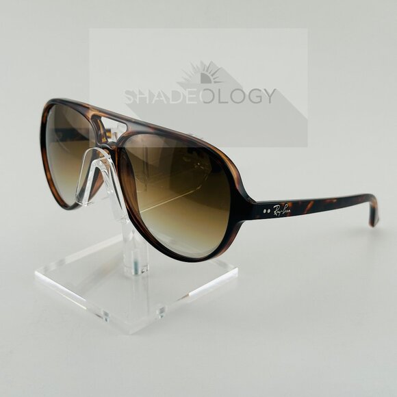 NEW Ray-Ban Sunglasses CATS 5000 RB4125 710/51 Classic Light Havana Brown Lens - Picture 4 of 6